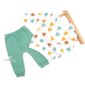 ست بلوز و شلوار پسرانه طرح خرس رنگی Benzer bebe