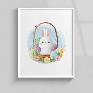 تابلو اتاق کودک طرح خرگوش و تخم مرغ