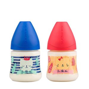 شیشه شیر طلقی 150 میل طرح گربه سواوینکس Suavinex