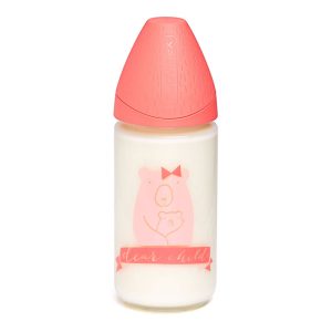 شیشه شیر پیرکس 240 میل صورتی سواوینکس Suavinex