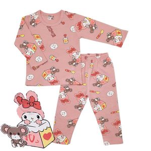 ست بلوز آستین بلند و شلوار طرح خرگوش Qi Qi Gelin