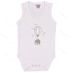 زیر دکمه دار رکابی نوزاد طرح فیل طوسی بیبی فورلایف