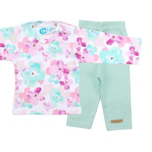 ست بلوز آستین بلند با شلوار دخترانه طرح آبرنگ تیک تاک Tiktak