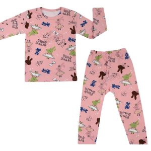 ست بلوز آستین بلند و شلوار دخترانه 24 تا 36 ماه طرح موش Mannyd