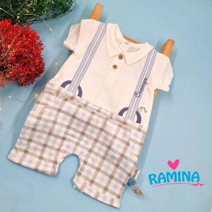 رامپر نوزادی پسرانه طرح دوچرخه مهتا Mahta