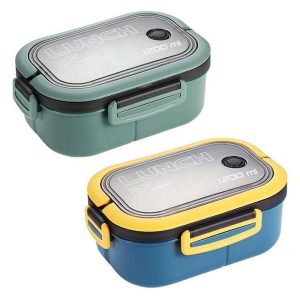 لانچ باکس دو طبقه همراه قاشق و چنگال