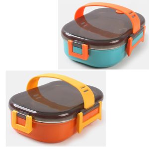 ظرف غذای لانچ باکس استیل دو قسمتی