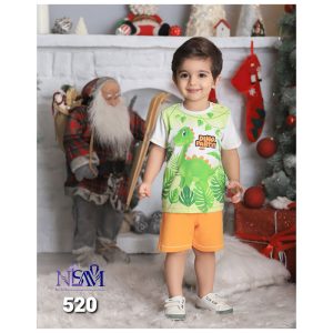 ست تیشرت شلوارک بچه گانه پسرانه طرح دینو نیلسام Nilsam