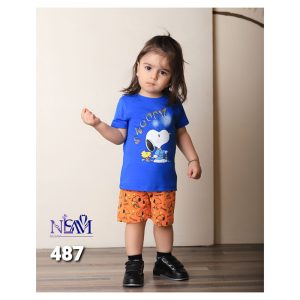 ست تیشرت شلوارک بچه گانه دخترانه طرح اسنوپی نیلسام Nilsam