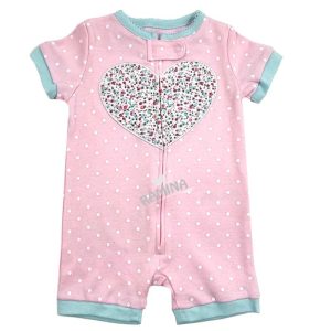 رامپر دخترانه صورتی طرح قلب کارترز Carters