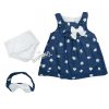 ست سارافون دخترانه با هدبند 196058 ایندیگو Indigo