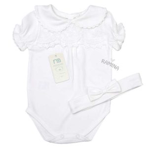 ست بادی یقه ب ب گیپور با هدبند مادرکر Mothercare