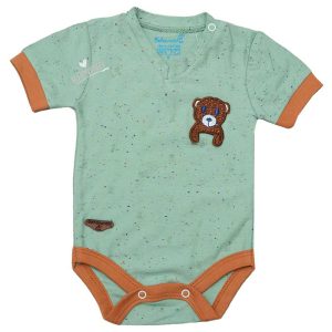 زیر دکمه دار آستین کوتاه نوزاد طرح فندی به آوران Behavaran