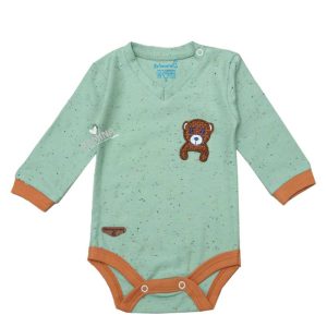 زیر دکمه دار آستین بلند نوزاد طرح فندی به آوران Behavaran