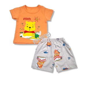 ست تیشرت و شلوارک پسرانه طرح پوه