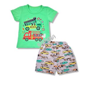 ست تیشرت و شلوارک پسرانه طرح آتش نشانی Tough