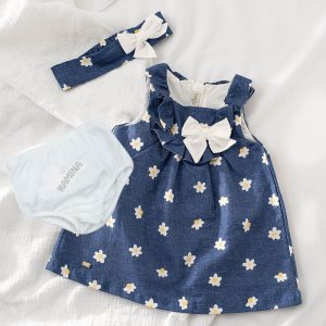 ست سارافون دخترانه با هدبند 196058 ایندیگو Indigo