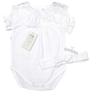 ست بادی و هدبند توری سفید مادرکر Mothercare