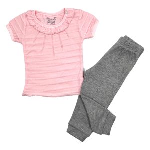 ست بلوز آستین کوتاه و شلوار دخترانه طرح پرنسس به آوران Behavaran