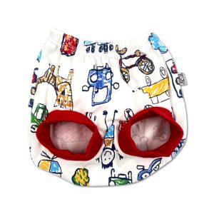 شورت عینکی نوزاد طرح مدادرنگی قرمز لیدولند Lido land