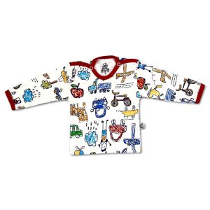 بلوز آستین بلند نوزاد طرح مدادرنگی قرمز لیدولند Lido land