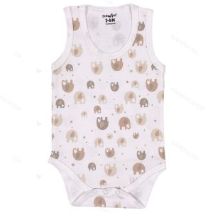 زیر دکمه دار رکابی نوزاد طرح فیل بیبی فورلایف