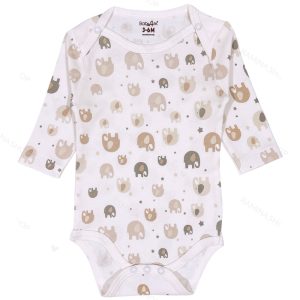 زیر دکمه دار آستین بلند نوزاد طرح فیل بیبی فورلایف