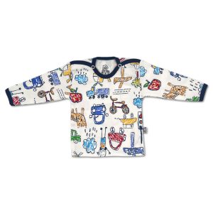 بلوز آستین بلند نوزاد پسرانه طرح مدادرنگی سرمه ای لیدولند Lido land