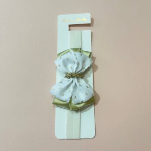 هدبند نوزادی دخترانه مجلسی طلایی سرگل Sargol