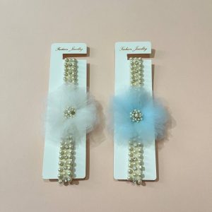 هدبند مجلسی نوزاد تور و مروارید سرگل Sargol