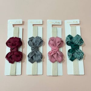 هدبند ژورنالی نوزاد طرح پاپیون و تور سرگل Sargol