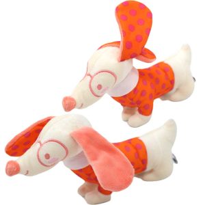 عروسک جغجغه ای نوزاد طرح سگ نارنجی شیما