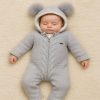 سرهمی بافتنی داخل خز دار نوزادی طوسی بیبی میو baby mio