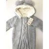 سرهمی بافتنی داخل خز دار نوزادی طوسی baby mio
