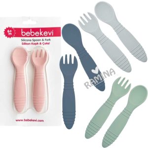 ست قاشق و چنگال سیلیکونی ببک اوی Bebekevi