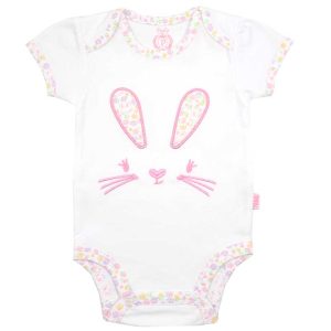 زیر دکمه ای آستین کوتاه نوزاد دخترانه طرح خرگوش ناقلا پاریز Pariz