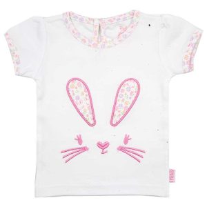 بلوز آستین کوتاه نوزاد دخترانه طرح خرگوش ناقلا پاریز Pariz