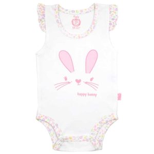 زیر دکمه دار رکابی نوزاد دخترانه طرح خرگوش ناقلا پاریز Pariz