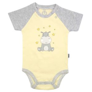 زیر دکمه ای آستین کوتاه نوزاد پسرانه طرح hippo پاریز بی بی Pariz baby