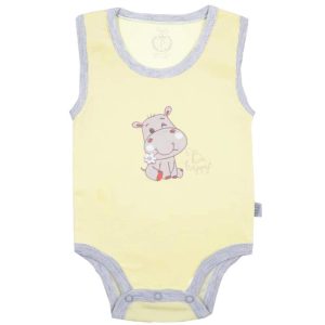 زیر دکمه دار رکابی نوزاد پسرانه طرح hippo پاریز Pariz