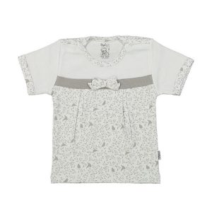 بلوز آستین کوتاه نوزاد دخترانه طرح گلبرگ پاریز Pariz