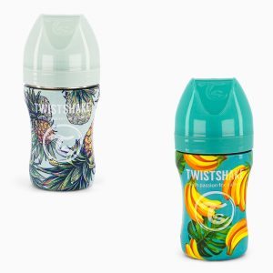 شیشه شیر استیل 260 میل طرح میوه تویست شیک Twistshake