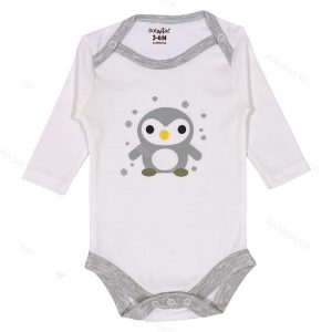 بادی آستین بلند نوزاد طرح پنگوئن بیبی فورلایف