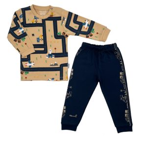 ست بلوز آستین بلند با شلوار پسرانه طرح درایور به آوران Behavaran