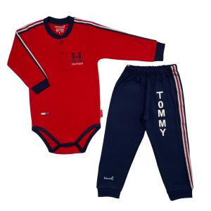 ست زیردکمه ای آستین بلند و شلوار طرح تامی به آوران Behavaran