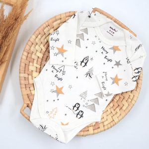 زیر دکمه دار آستین بلند نوزاد طرح ستاره طلایی بیبی فورلایف Baby4life