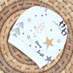 کلاه گرد نوزادی طرح ستاره طلایی بیبی فورلایف Baby4life