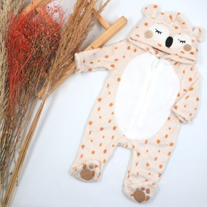 سرهمی بچه گانه پولیشی کلاهدار کرم طرح روباه GEMO