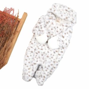 سرهمی بچه گانه پولیشی کلاهدار سفید پلنگی