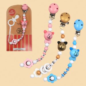 بند پستانک چوبی عروسکی خرسی JM Baby